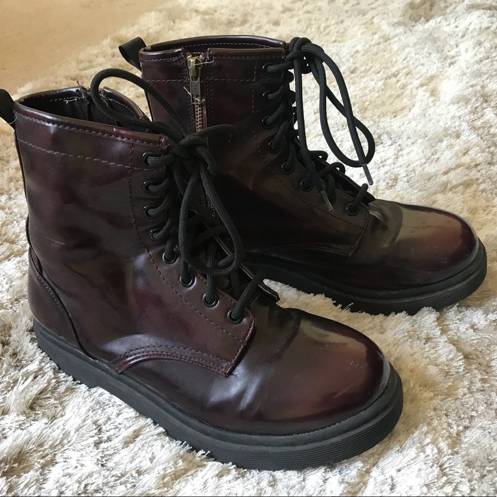 Burgundy boots